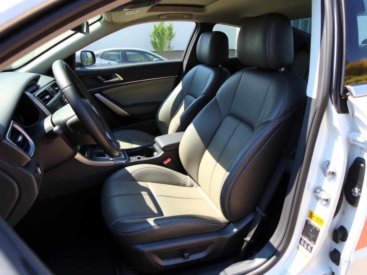 Freshly cleaned car interior with conditioned leather seats